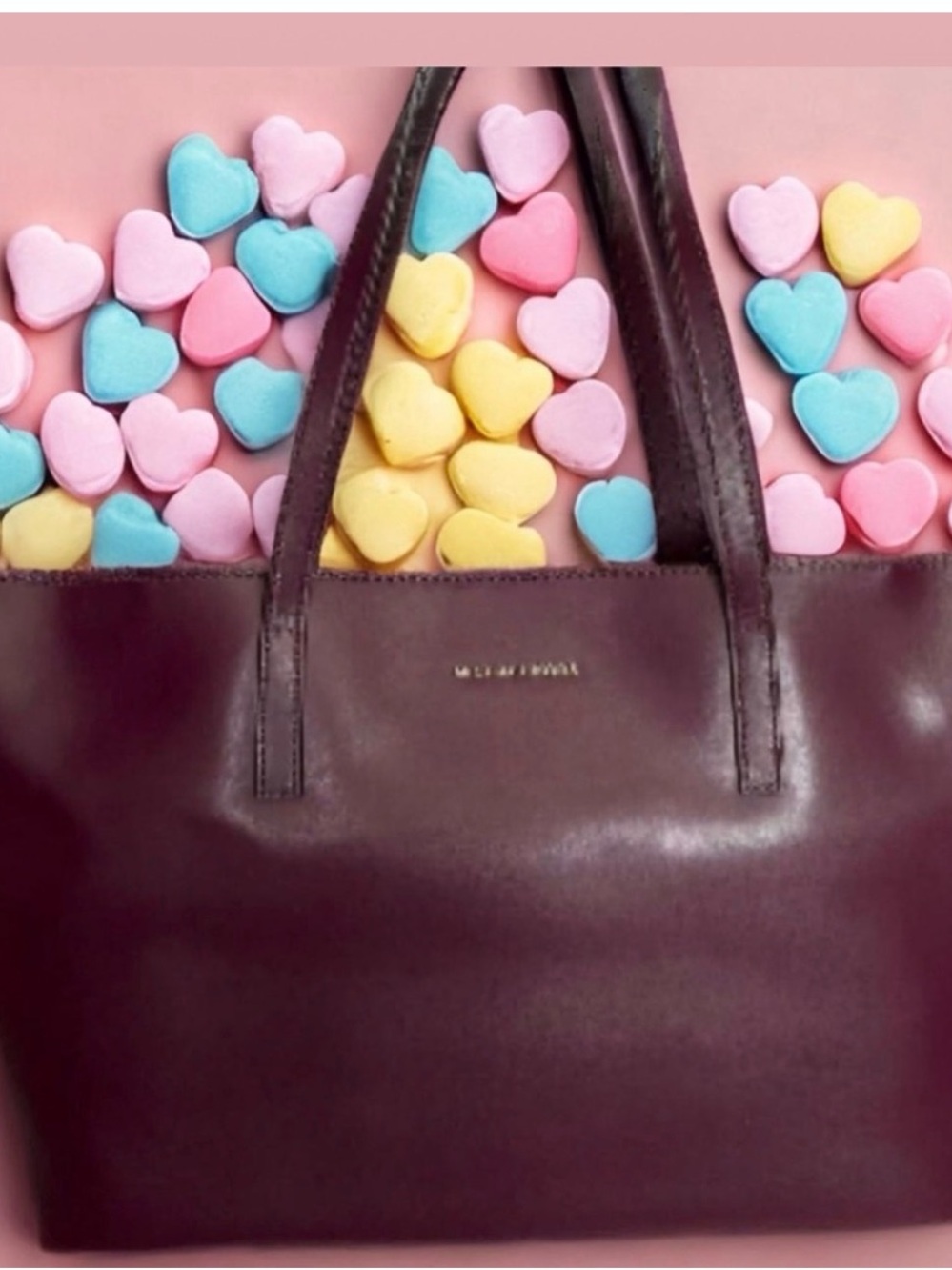 Michael Kors Burgundy Leather Tote PLUM Color